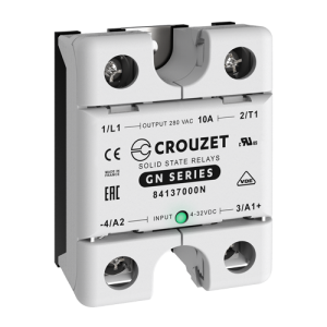 84137000N SSR, GN, Single Phase, Panel Mount, 10A, IN 4-32 VDC, OUT 280 VAC, Zero Cross