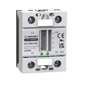 84140013N SSR, GN2, 2-Channel, Panel Mount, 25A, IN 10-30 VDC, OUT 280 VAC, Zero Cross